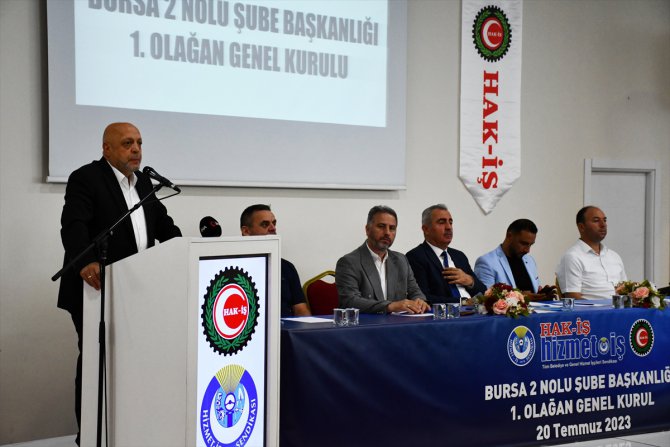 HAK-İŞ Genel Başkanı Arslan Bursa'da Hizmet-İş Sendikası Olağan Genel Kurulu'nda konuştu:
