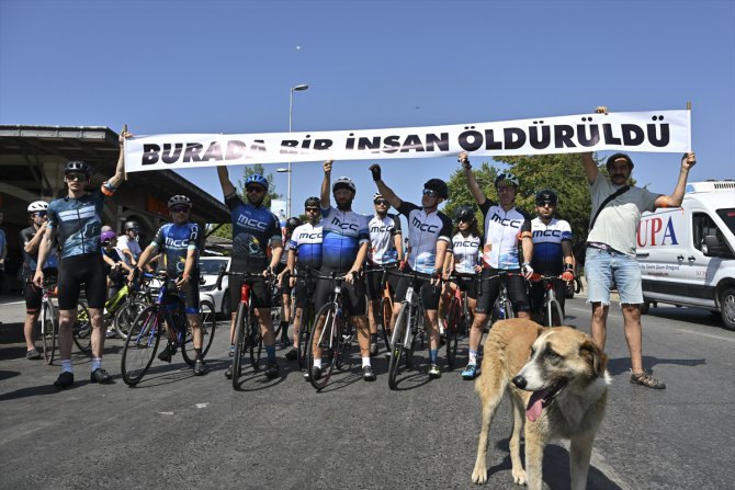 Kadıköy'deki kazada ölen bisikletçi Doğanay Güzelgün için pedal çevirdiler