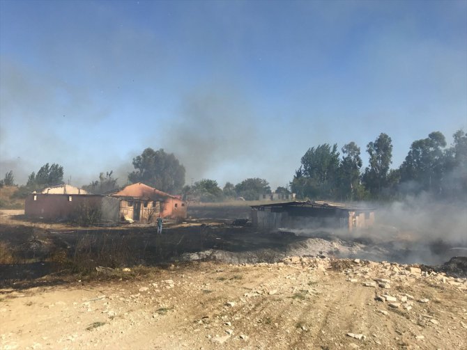 Antalya'da eski gazino binasında çıkan yangın seralara sıçradı